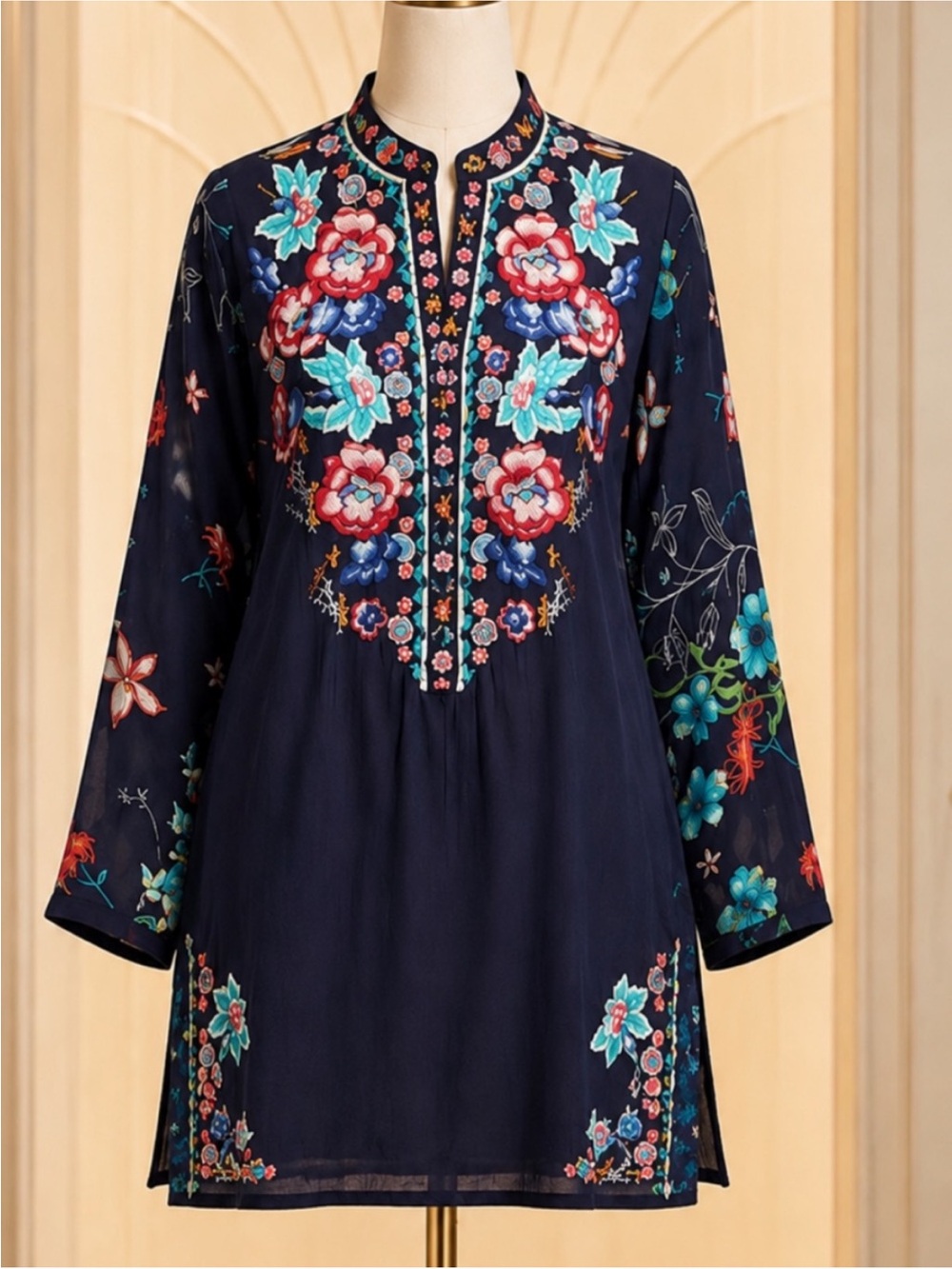 Johnny Was Ellarose heavily embroidered tunic/dress NWT